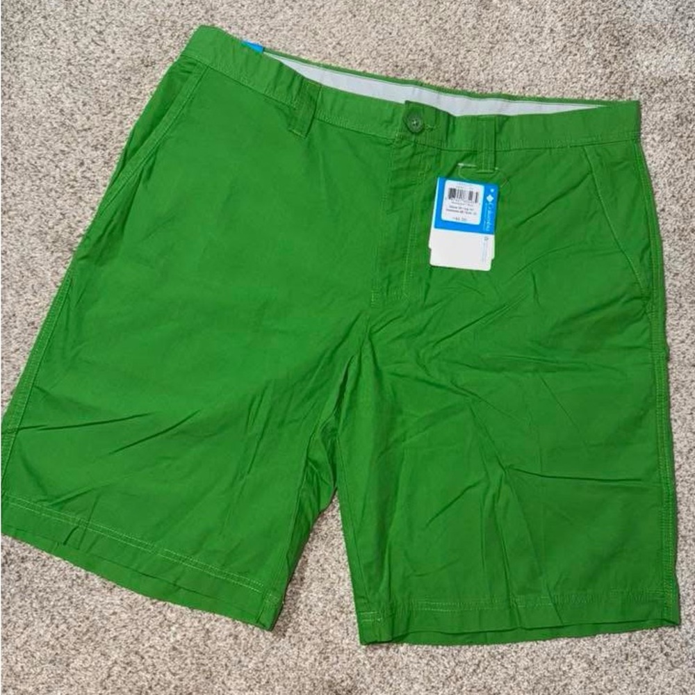 Vibrant Green Men's Flat Front Shorts